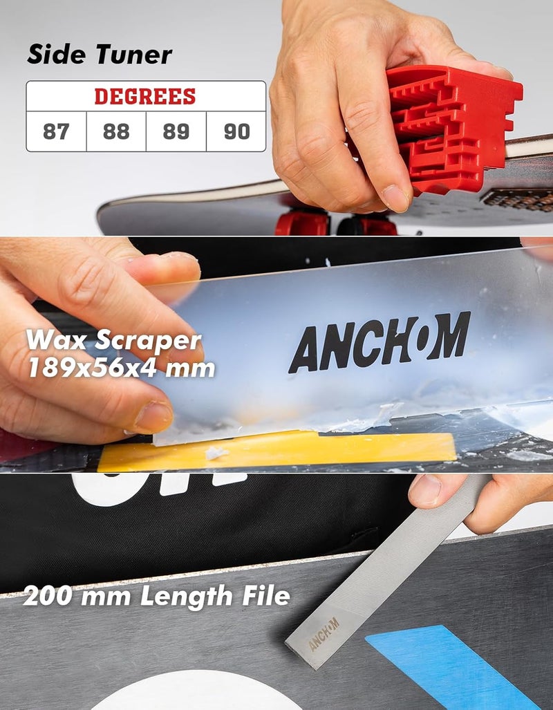 ANCHOM Store Ski Snowboard Tuning Kit, Complete Ski Snowboard Waxing Kit with Waxing Iron, Wax, Edge Tools, Carry Bag, Base Repair, Professional Tuning Equipment - Image 5